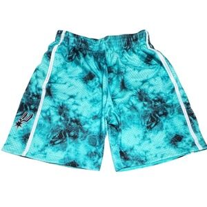 Mitchell & Ness Shorts Mens San Antonio Spurs Mesh Tie Dye Teal NBA Basketball